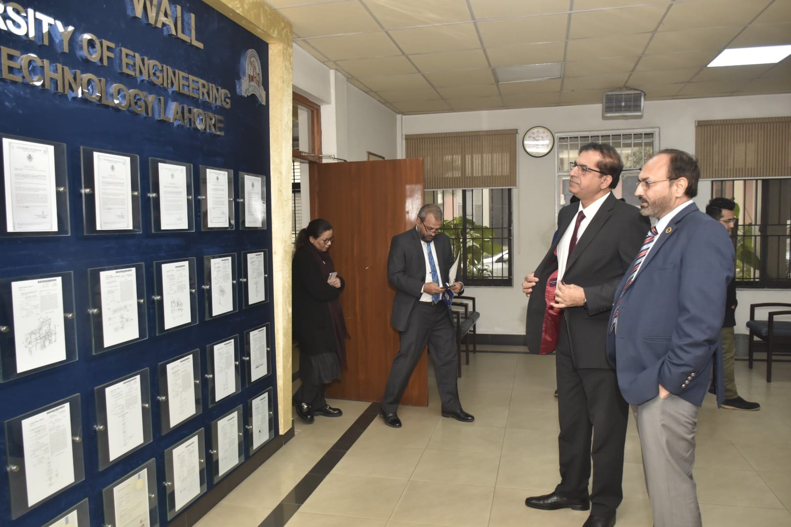 Rector Bahria University and UET Vice Chancellor Discuss Innovation While Examining Patent Wall