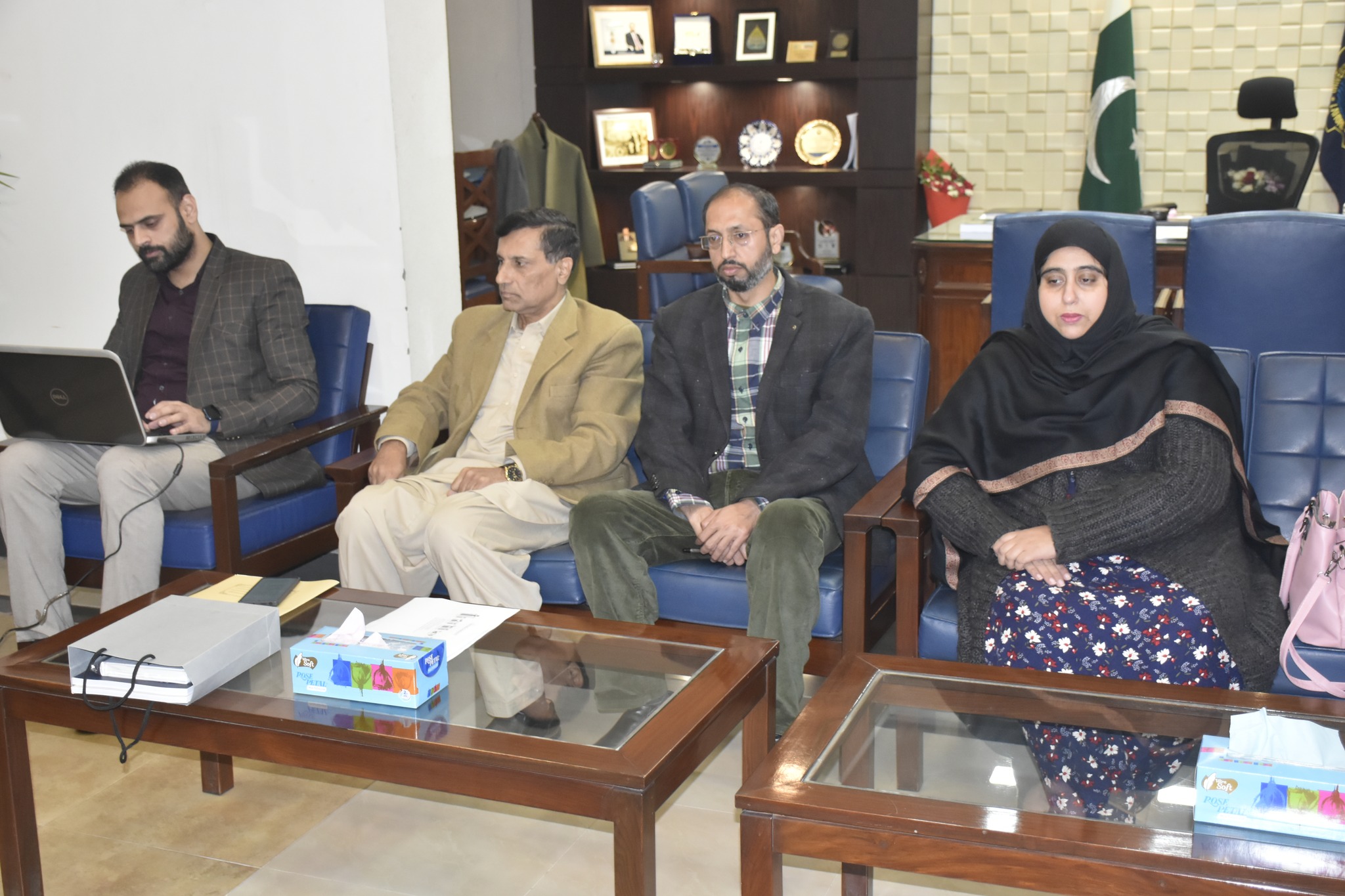 Vice Chancellor UET Prof. Dr. Shahid Munir (TI) is presiding over a meeting of Ranking Committee to collect, examine and analyze the university data for international rankings.