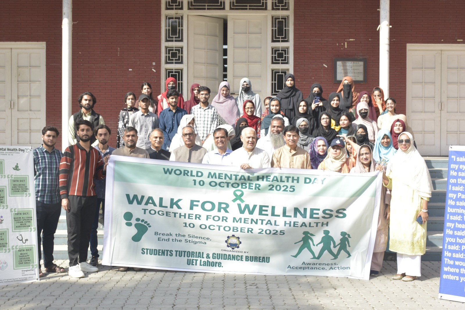 UET Lahore Students Organize Awareness Walk on World Mental Health Day