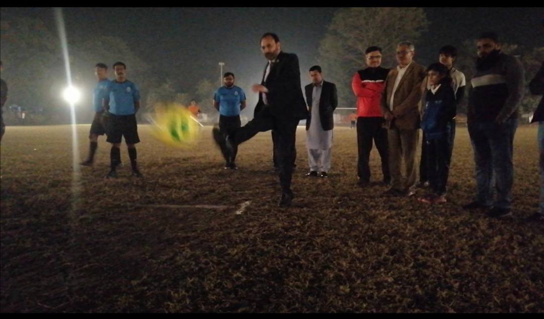Vice Chancellor UET Dr. Shahid Munir inaugurated the first Flood Light Football Tournament