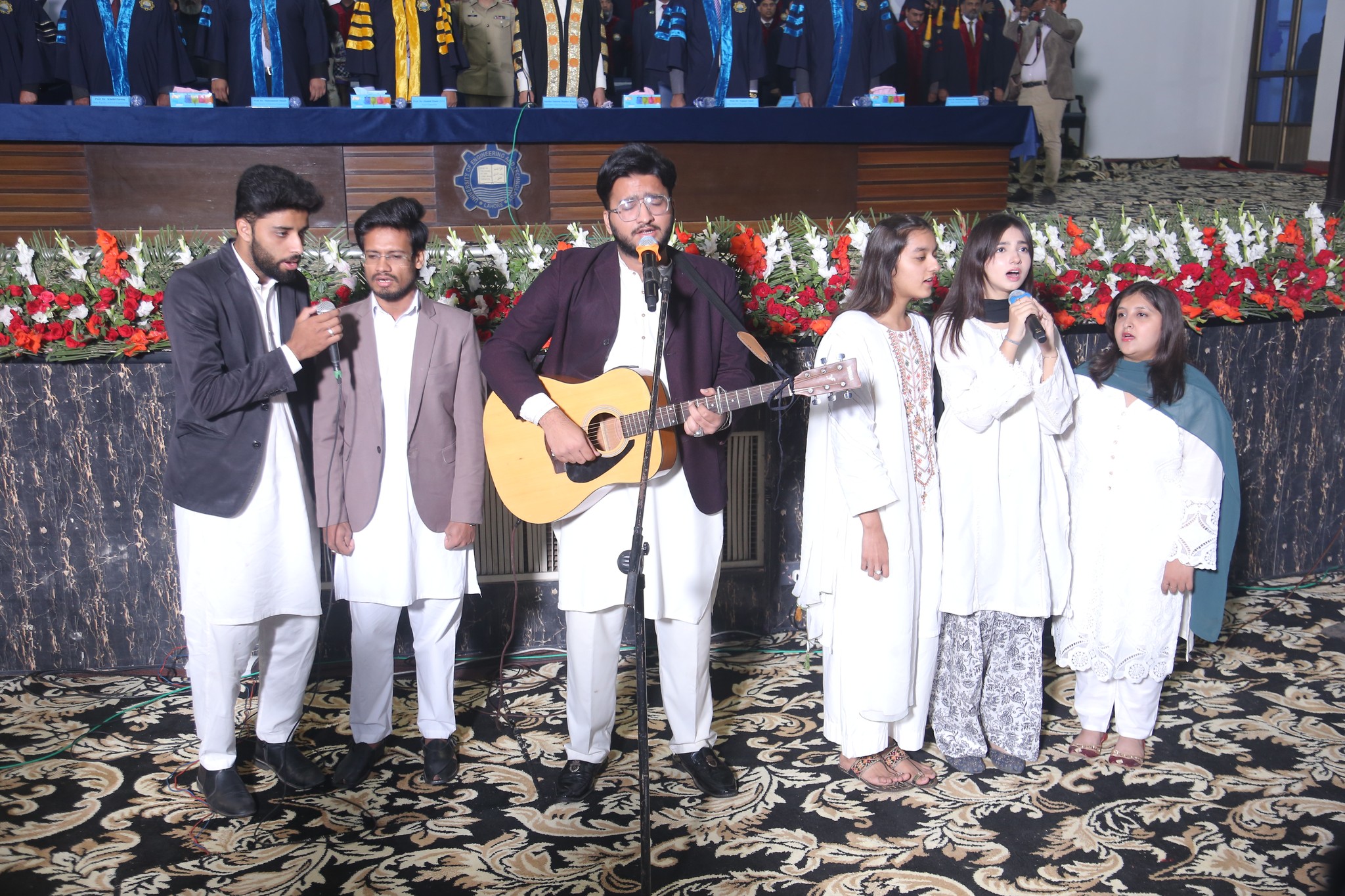 On the occasion of 32nd Convocation of UAT, the students of UAT Music Society maintained a pleasant and beautiful tradition by performing the National Anthem.