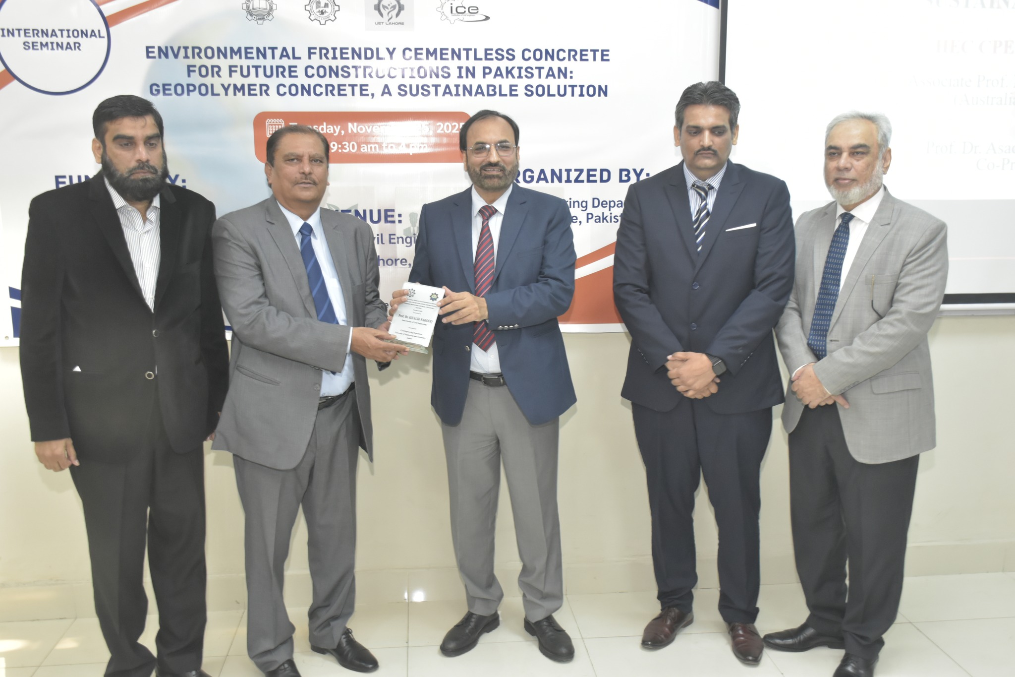 One-Day International Seminar on Geopolymer Concrete: A Sustainable Solution for Future Constructions in Pakistan