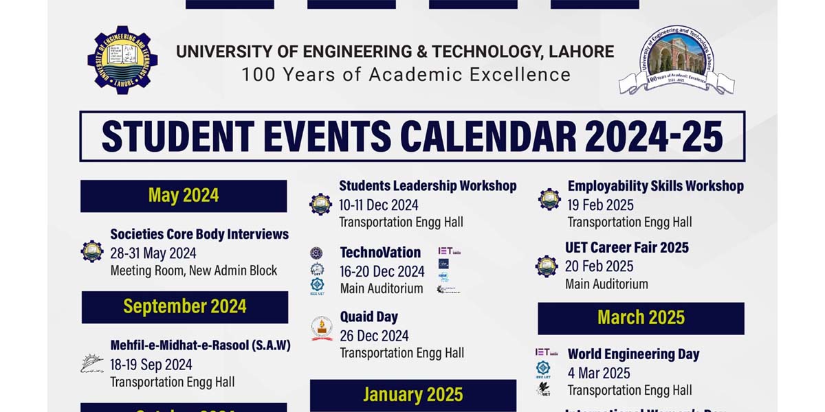 Student Events Calendar 2024-2025