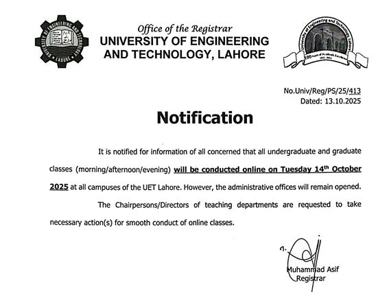 Online Classes UET Lahore