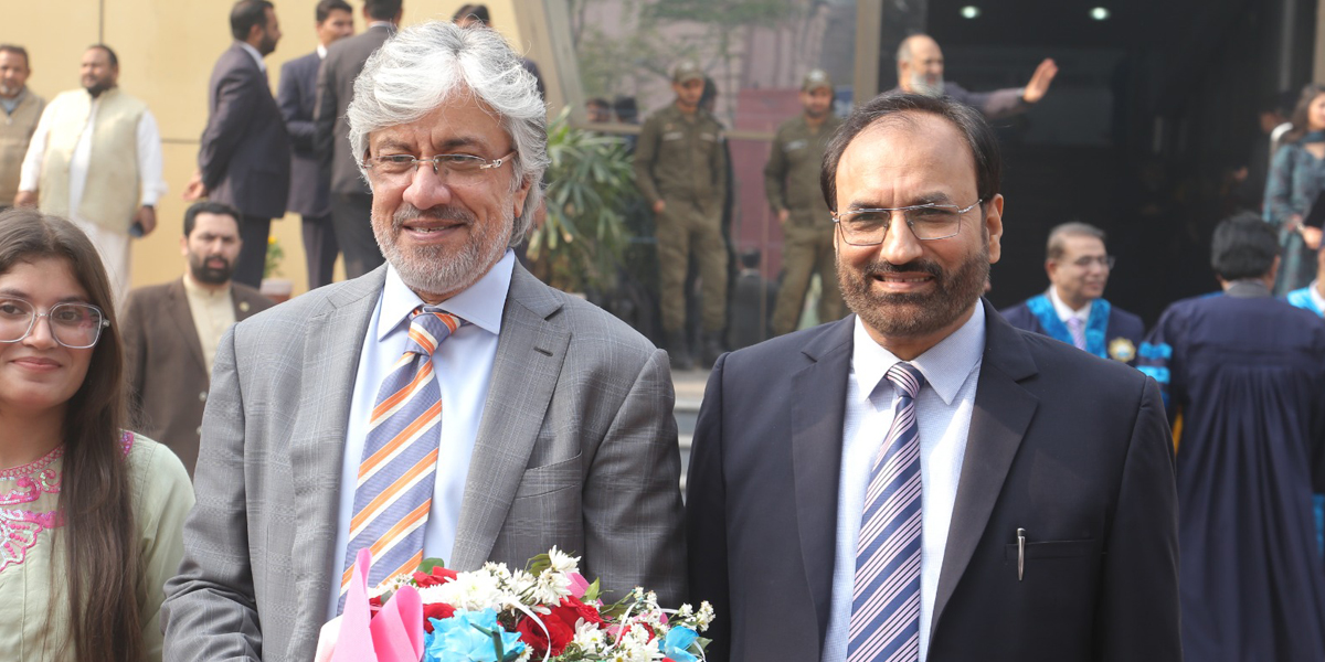At the 32nd Convocation of UET, Mr. Sohail Afzal, Executive Director of the Punjab Group of Colleges, was warmly received